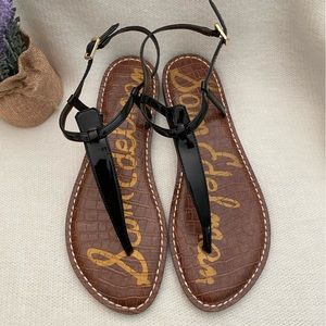 Sam Edelman Gigi Thing Sandal- black patent leather